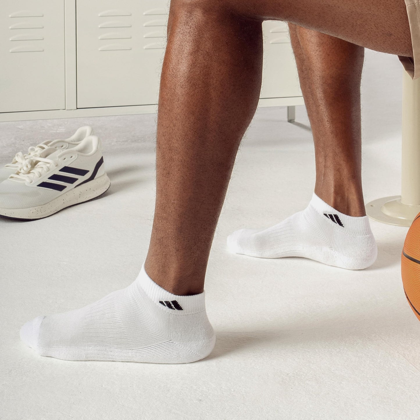 adidas Men's Athletic Cushioned Low Cut Ankle Socks (6 Pairs) Durable & Comfortable, White/Black, X-Large
