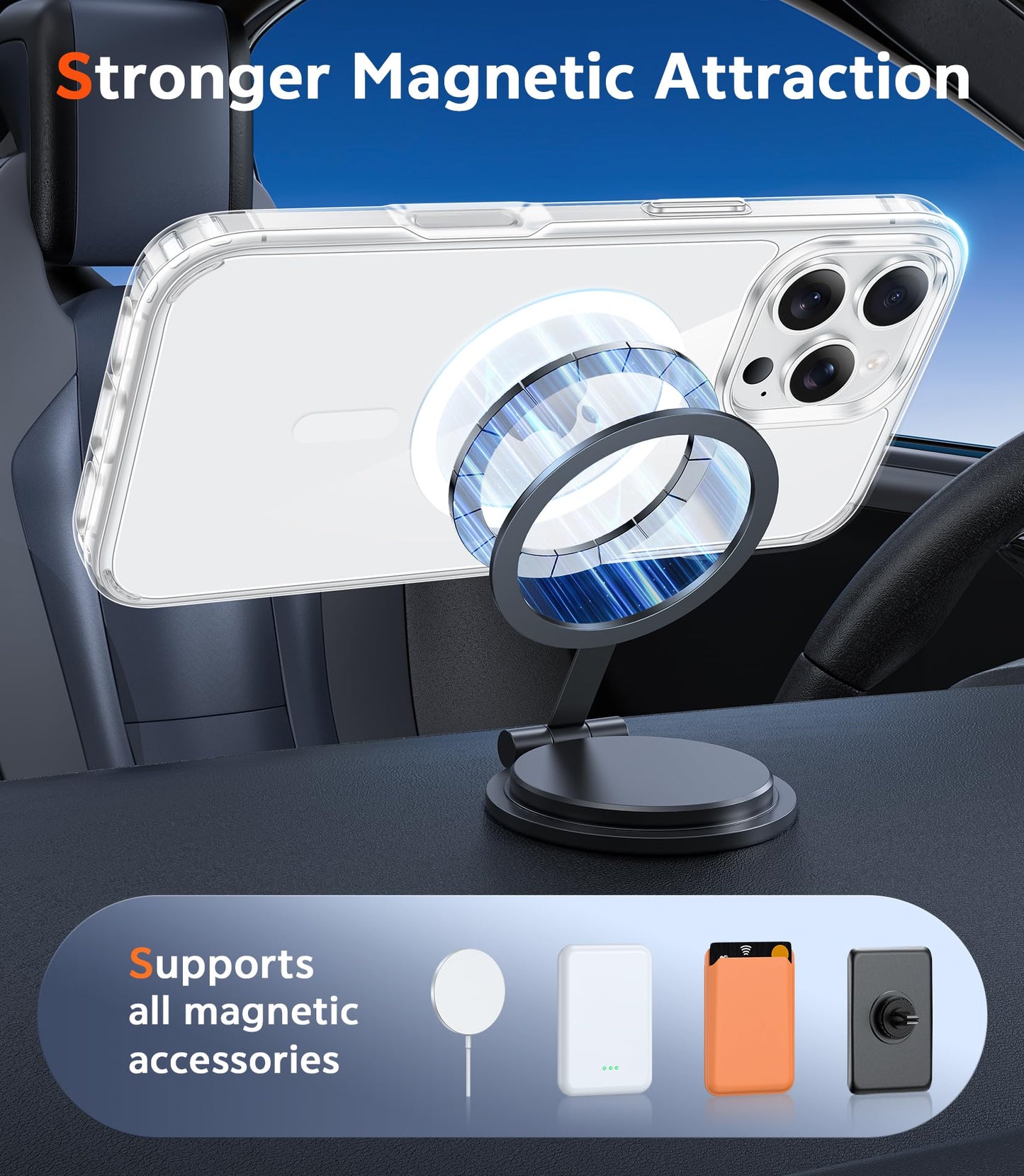 FNTCASE for iPhone 16 Pro-Max Case Compatible with Magsafe Clear Phonecase