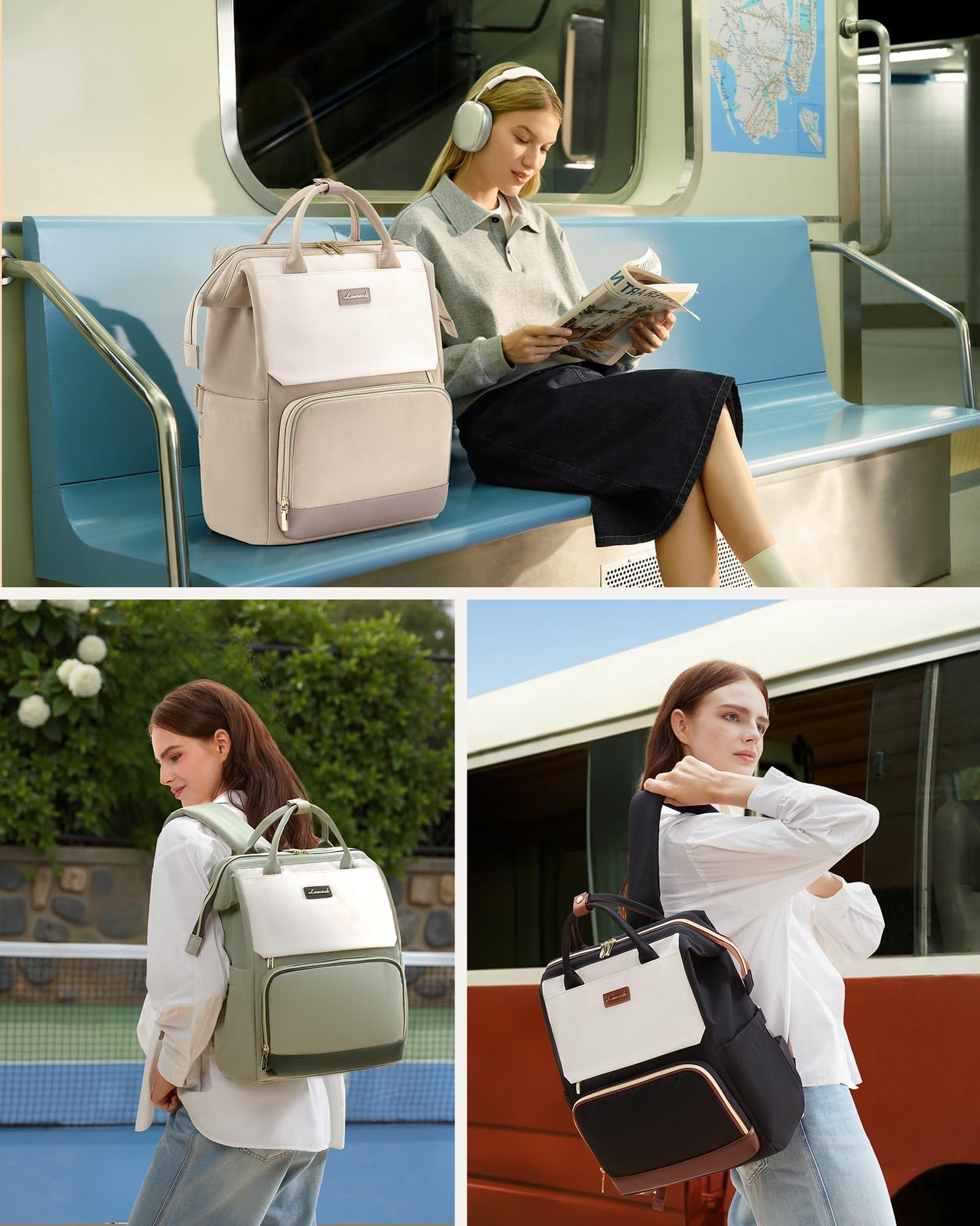 LOVEVOOK Laptop Backpack Purse with Tumbler Holder