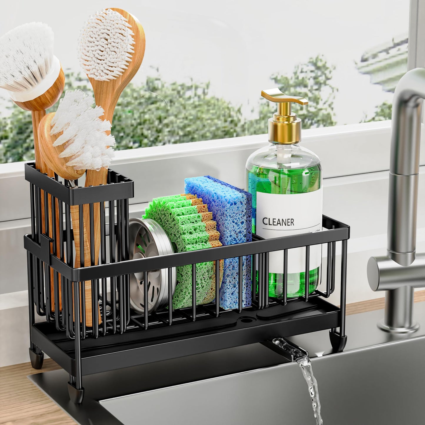 Cisily Stainless Steel Sink Caddy Organizer
