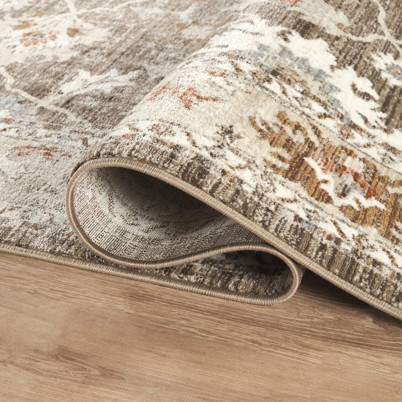 Abani Oriental & Vintage Area Rug - 4'x6' Brown Rectangle Rug for Living Room & Bedroom - Alara Vintage Collection