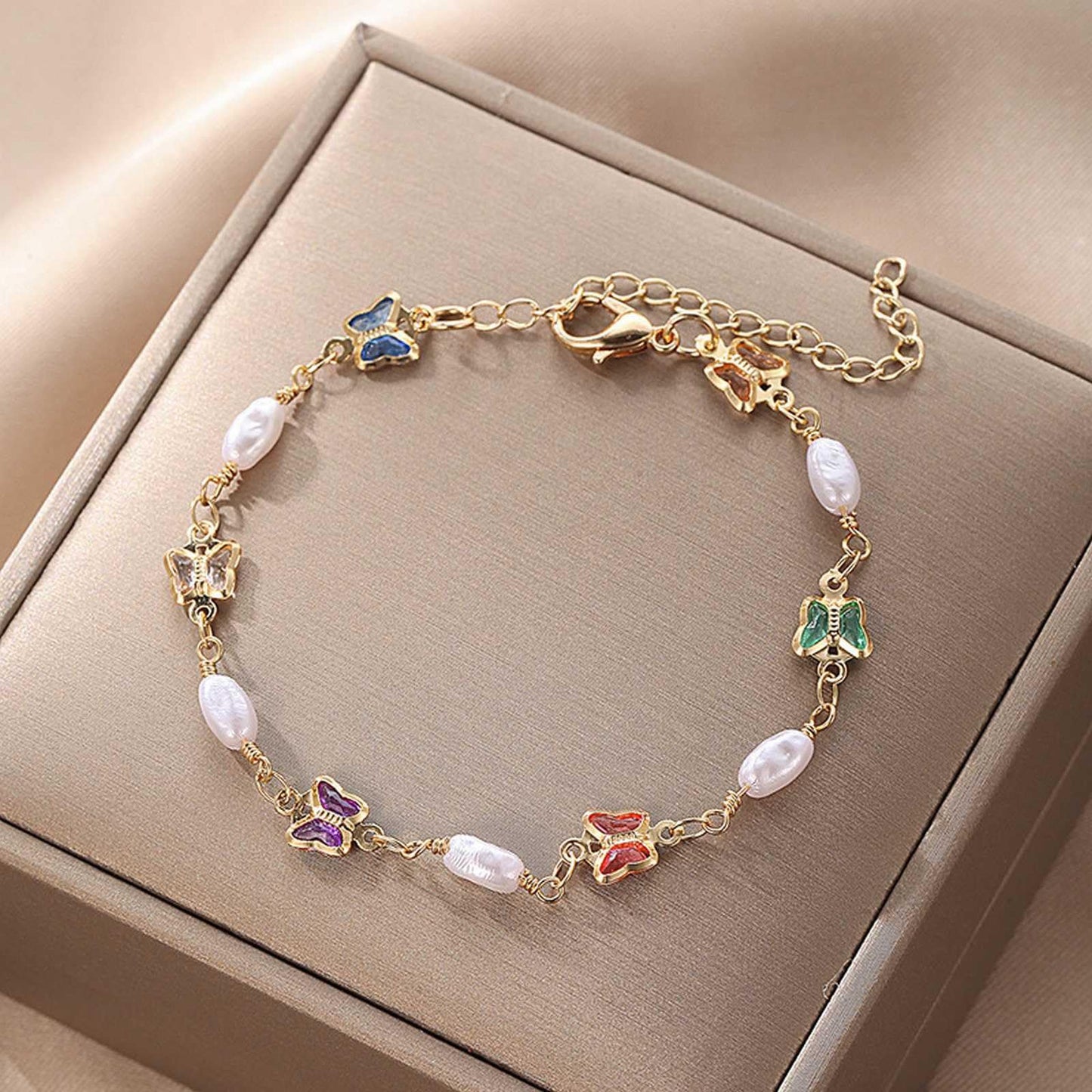 Colorful Heart Zircon Bracelet for Women Creative Dainty Friendship Bracelets Adjustable Chain Love Gifts for Her Valentine's Day Jewelry gifts under 5 dollars