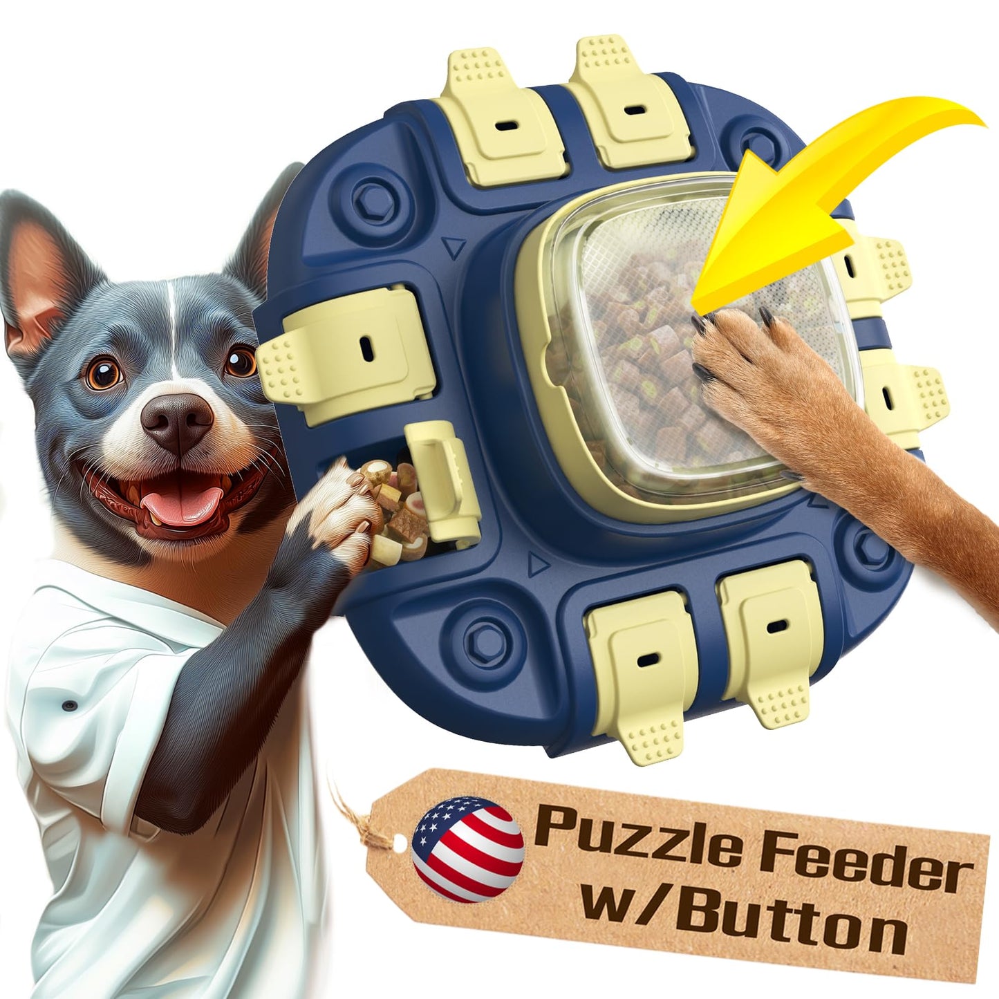 KADTC 2 Levels of Challenge - Dog Puzzle Toy for Small/Medium/Large Dogs Treat Puzzles Feeder Food Dispenser Slow Enrichment Feeding Puppy Mental Stimulation Toys Brain Games Christmas & New Year Gift