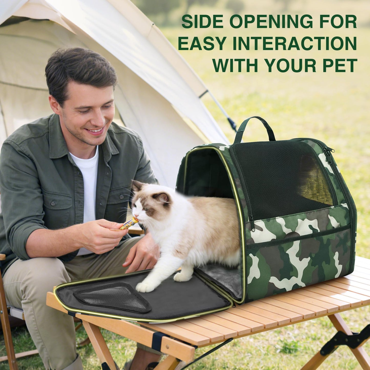 Cat Carrier Backpack Camouflage Pet Backpack for Cats Up to 11lbs