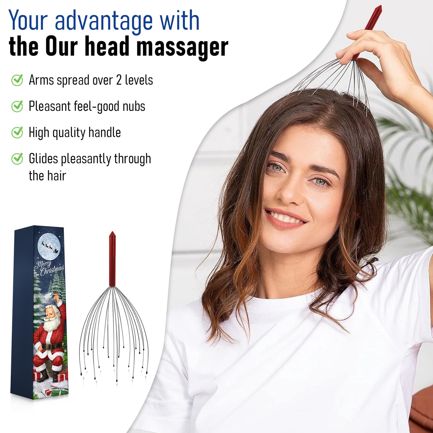 Head Massager Scalp Stocking Stuffers for Adults Men Women White Elephant Gifts Teens Gift for Men Who Have Everything Dad Christmas Mom Grandma Grandpa Him Her Stuffer Husband Ideas Boyfriend Father