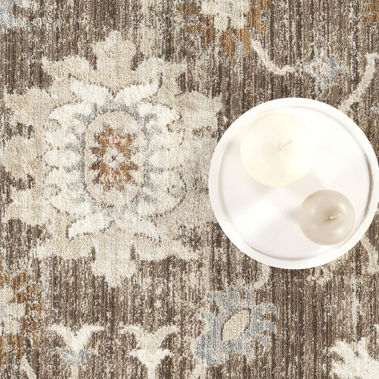 Abani Oriental & Vintage Area Rug - 4'x6' Brown Rectangle Rug for Living Room & Bedroom - Alara Vintage Collection