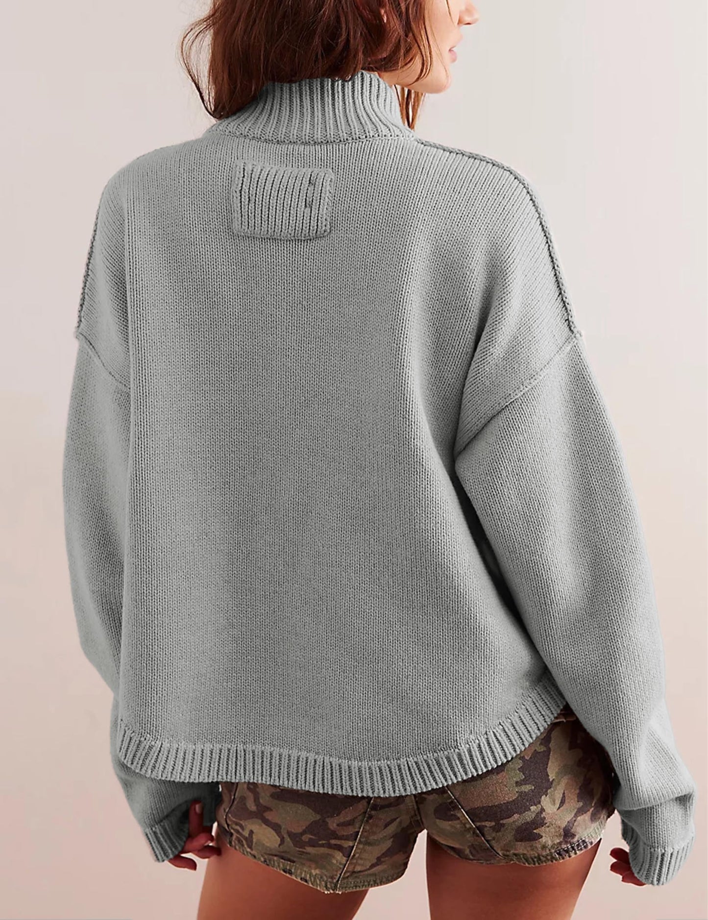 hathne Cardigan Sweaters for Women Trendy Oversized Open Front Button Short Cardigan Jackets Fall Winter(Grey,M)