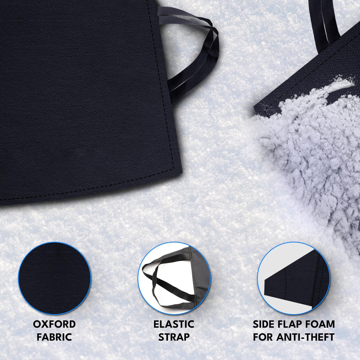 Autovir Windshield Snow Cover for Ice and Snow – Car Windshield Cover for Winter Frost, Ice & Snow Protection – Waterproof Frost Shield Windshield Protector for Cars, SUVs & Trucks (69x42 inches)