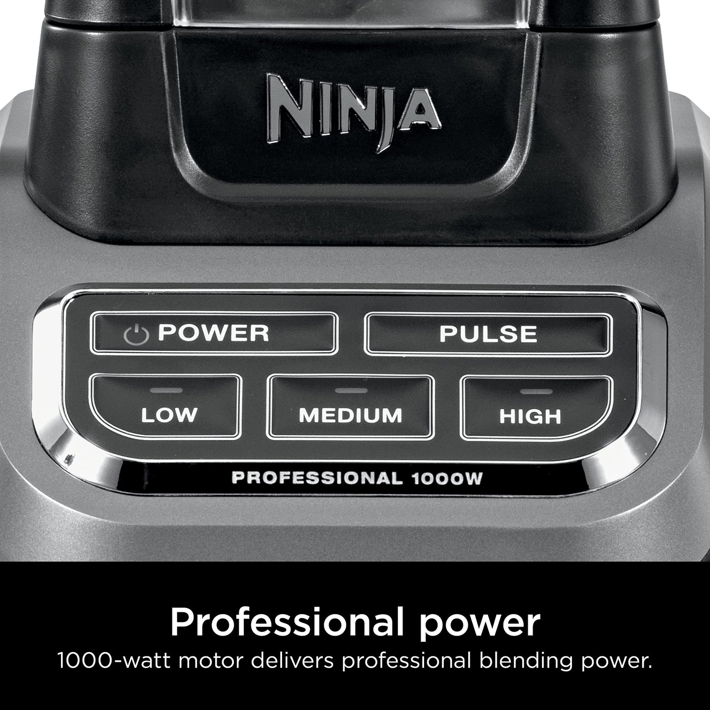Ninja Professional Blender 1000W, Total Crushing Technology- Smoothies, Ice Crushing & Frozen Fruit, Full-Size Countertop Blender, 72-oz. Pitcher, Black & Grey, BL610