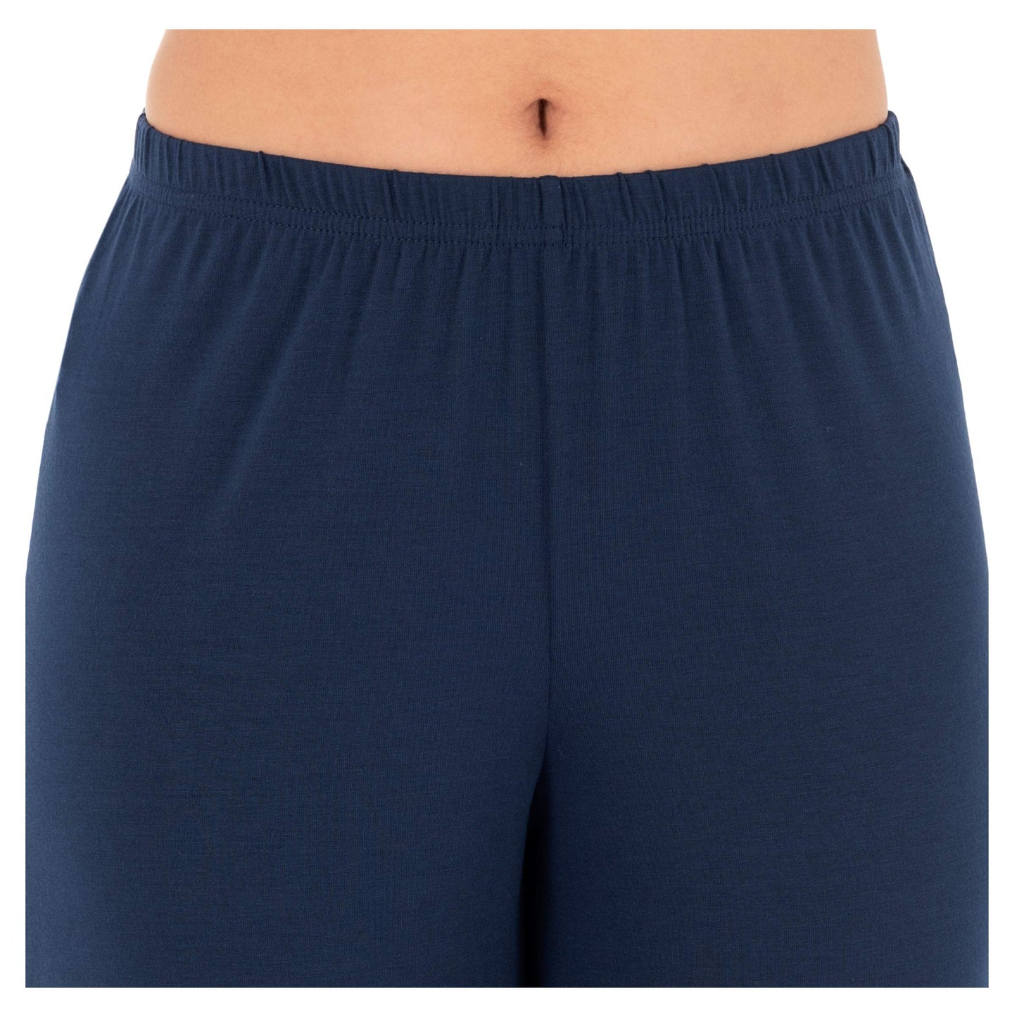 Fruit of the Loom Women's Short Sleeve Tee and Pant 2 Piece Sleep Set, Midnight Blue, Medium